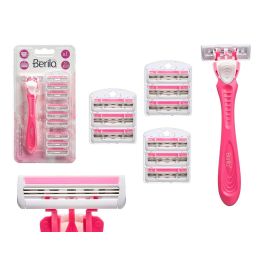 Berilo Maquinilla de Afeitar con 10 Recambios de 3 Hojas, Color Rosa, 11x21x3 cm (24 Unidades) Precio: 35.95000024. SKU: B199C5XNPM