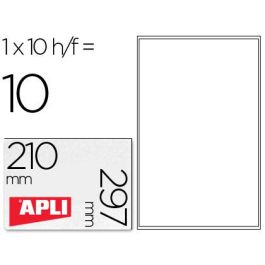 Etiquetas Adhesivas Apli Transparentes Poliester Para Impresora Ink-Jet 210x297 mm Presentadas En Carpetas De 10