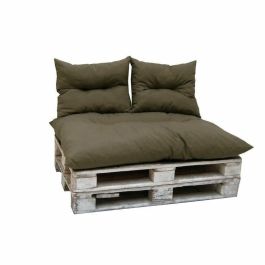 Jardin Prive Kit Palet Sofá Colchón 120x80x10cm + 2 Cojines Respaldo 45x55x14cm Taupe Algodón Poliéster Hidrófugo