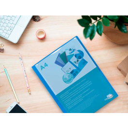 Liderpapel 45682 Carpeta Dossier Dos Bolsas Canguro Polipropileno Din A4 Azul