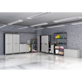 KIS Gabinete de Almacenamiento Lineal de Utilidad - 68x39x173cm - 3 Estantes Ajustables - 10kg/estante - Negro y Gris