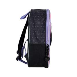 Kuromi mochila preescolar 3d. bolsillo lateral. interior totalmente forrado y personalizado10 x 21 x 8 cm.