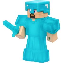 Figura Elástica - GOO JIT ZU - Minecraft Steve - 11 cm - Textura Elástica - 3x Elástico