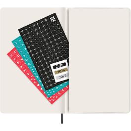 Moleskine DSB12DC3Y26 Agenda 2026 Diaria 12 Meses Tapa Blanda L (13x21 cm) Negra Cierre Goma Elástica