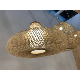 DKD Home Decor Lámpara de Techo Balines Bambú Natural 75 x 75 x 48 cm