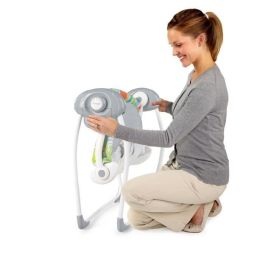 Bright Starts Columpio Portátil Compacto Automático Rainforest Vibes TrueSpeed, Motor WhisperQuiet, Sensor de Peso, 0-9 Meses Bright Starts Columpio Portátil Compacto Automático Rainforest Vibes TrueSpeed, Motor WhisperQuiet, Sensor de Peso, 0-9 Meses