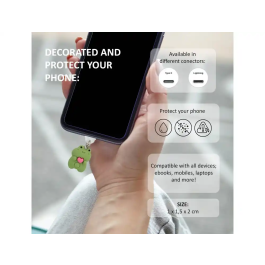 Wondee Funny Lightning Frog Charm Protector de puerto para móvil, tipo C o Lightning, 20x10x15 mm, colgante decorativo