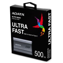 ADATA 500GB, USB-C, 2000 MBps, 64.8 x 35 x 12.25 mm, Titanium Grey ADATA 500GB, USB-C, 2000 MBps, 64.8 x 35 x 12.25 mm, Titanium Grey