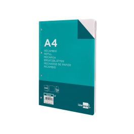 Recambio Liderpapel A4 100 Hojas 100 gr-M2 Liso Sin Margen 4 Taladros 24 unidades