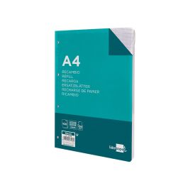 Recambio Liderpapel A4 100 Hojas 100 gr-M2 Cuadro 2 mm Con Margen 4 Taladros 24 unidades