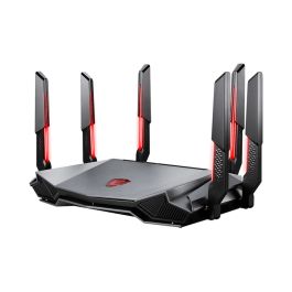 MSI RADIX AXE6600 WiFi 6E TRI-BAND router inalámbrico Gigabit Ethernet Doble banda (2,4 GHz / 5 GHz) Negro, Rojo