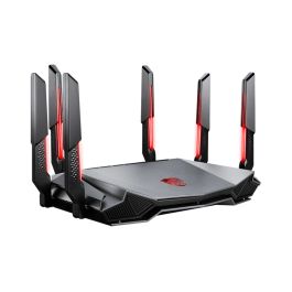 MSI RADIX AXE6600 WiFi 6E TRI-BAND router inalámbrico Gigabit Ethernet Doble banda (2,4 GHz / 5 GHz) Negro, Rojo