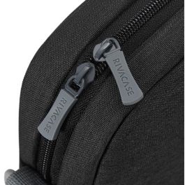 Rivacase 7522 Maletín para portátil Prater 14 pulgadas negro, de poliéster, con tirante para hombro y compartimento para tablet