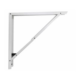 Fepre Escuadra de acero plegable abat-plan blanco 40 x 40 cm, alta resistencia, 2cm plegada