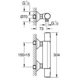 GROHE 345942430 Mezclador Termostático de Ducha Precision Start Negro Mate, para Montaje en Pared Visto con Ahorro de Agua