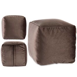 Puff Cuadrado Terciopelo 30X30Cm Gris Giftdecor (4 Unidades)
