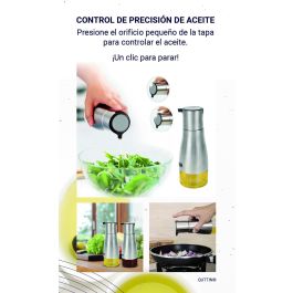 Quttin Set 2 Aceiteras Inoxidables con Soporte - 9.5 x 23 x 17.8 cm (12 Unidades)