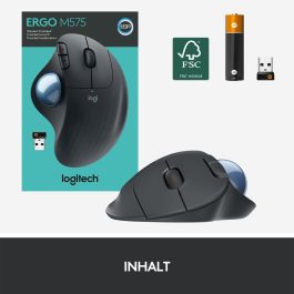 Logitech M575 ERGO Wireless Trackball - Ratón Ergonómico Inalámbrico Graphite