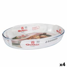 Fuente para Horno Quttin Transparente Vidrio Ovalado 4,5 L 39,6 x 27,35 x 6,6 (4 Unidades)