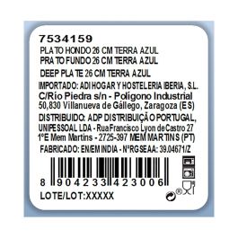 Plato Hondo Porcelana Terra Ariane 26 cm (6 Unidades)