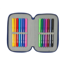 Plumier Triple F.C. Barcelona Azul marino 12,5 x 19,5 x 5,5 cm 37 Piezas