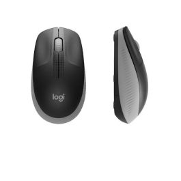 Logitech M190 Ratón Inalámbrico Full-size RF con Diseño Contorneado Ergonómico para Manos Grandes, Gris, Batería 18 Meses