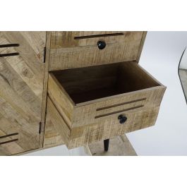 DKD Home Decor Estantería Alpino con 2 Cajones y 3 Estanterías, Madera de Mango y Metal, Marrón Oscuro/Negro, 100x40x180 cm