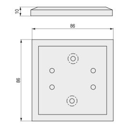 RUJZ Placa CR para Mesas de Cristal con Sistema Quaron, Fijación Segura Patentada con Adhesivo LOCTITE UV y Tornillos Incluidos