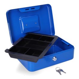 Micel Caja de caudales Cfc09 250x180x90mm azul con bandeja y asa m13397 Micel Caja de caudales Cfc09 250x180x90mm azul con bandeja y asa m13397