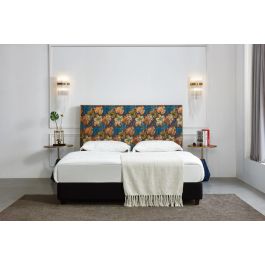 DKD Home Decor Cabecero Cama Tropical Hojas 10 x 60 x 160 cm Poliester Madera MDF