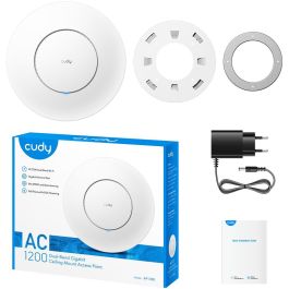 Cudy AC1200 Punto de Acceso Wi-Fi Gigabit Doble Banda 2.4/5 GHz con PoE, montaje en Techo/Pared