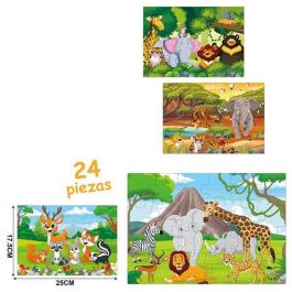 Puzzle 24 piezas animales salvaje 25 x 17,50 cm - modelos surtidos