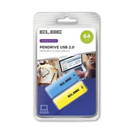 Pack De 2Ud. Pendrive 64Gb Usb2.0 Azul-Amarillo ELBE USB-264