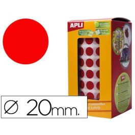 Apli Gomets Redondos 20 mm Rollo Rojo