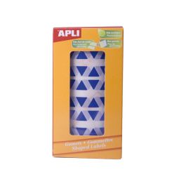 Apli Gomets Triangulares 20 mm Rollo Azul -Rollo 2832 Unidades-