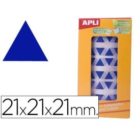 Apli Gomets Triangulares 20 mm Rollo Azul -Rollo 2832 Unidades-