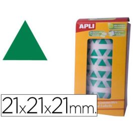 Apli Gomets Triangulares 20 mm Rollo Verde -Rollo 2832 Unidades-