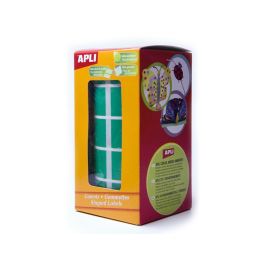 Apli Gomets Cuadrados 20 mm Rollo Verde -Rollo 1770 Unidades-