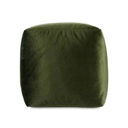 Puff Cuadrado de Terciopelo Verde 30x30 cm - Giftdecor (4 Unidades)