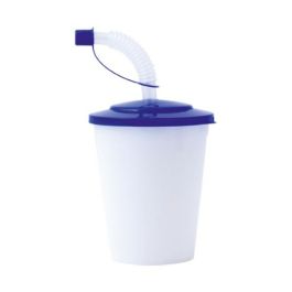 Vaso con Pajita Top Can Cap 143171 (380 ml) (10 Unidades)
