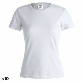 Camiseta de Manga Corta Mujer 145867 Blanco (10 Unidades)