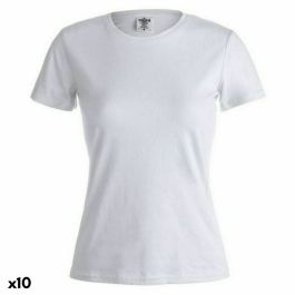 Camiseta de Manga Corta Mujer 145869 Blanco (10 Unidades)