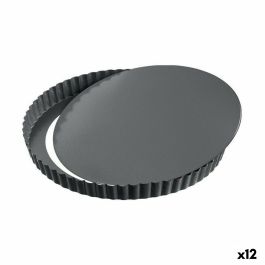 Molde Desmontable Quttin Negro Acero al carbono 24 x 2,8 cm (12 Unidades)