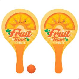 Palas de Playa con Pelota Aktive Summer Fruits Madera 18,5 x 31,5 cm (24 Unidades)