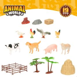 Set de Figuras de Animales Colorbaby 19 piezas Granja Plástico 13 x 8 x 3 cm (6 Unidades)