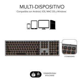 SUBBLIM Teclado Bluetooth/2.4G Master iluminado Ext G/N