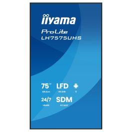 iiyama LH7575UHS-B2AG Pantalla Profesional 75" 4K UHD LCD IPS 3840x2160 Wifi 24/7 3xHDMI DP USB Señalización Digital