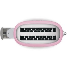 SMEG Tostador TSF02PKEU 50's Style Rosa 4 Rebanadas Ranura Larga 1500W Acero Inoxidable y Plástico