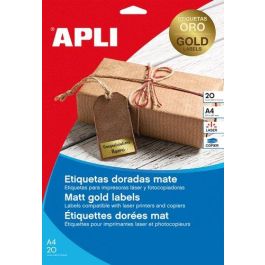 Etiquetas Adh.Impr.Apli A4 Polyester Mate Blister 20H Oro 210X297 Mm C.Rectos 20 Uds.(14888) Etiquetas Adh.Impr.Apli A4 Polyester Mate Blister 20H Oro 210X297 Mm C.Rectos 20 Uds.(14888) Precio: 21.49999995. SKU: B1EHMCRGCP