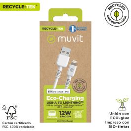 muvit for change cable USB a Lightning MFI 2,4A/12W 1,2m blanco
